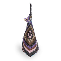 Hippie Bag Beuteltasche Bast Handarbeit multicolor - ANOKHI