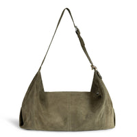 Hobo Bag Velourleder olive - ANOKHI