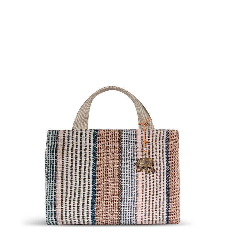 Soft Tote Tasche 822 blau beige - ANOKHI