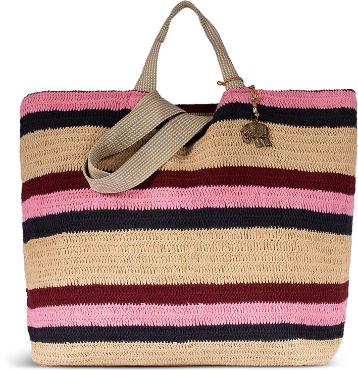 Strandtasche Shopper gehäkelt gestreift - ANOKHI