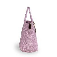 Tote Bag aus Bast Handarbeit rose - ANOKHI