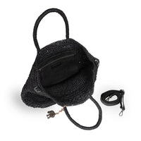 Tote Bag aus Bast Handarbeit schwarz - ANOKHI