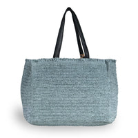 Tote Bag groß aus Bast Handarbeit grau - ANOKHI