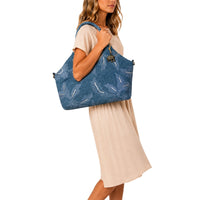 Tote Bag groß Blue Denim bestickt - ANOKHI