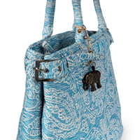 Tote Bag Gürtel Jacquard türkis – 4