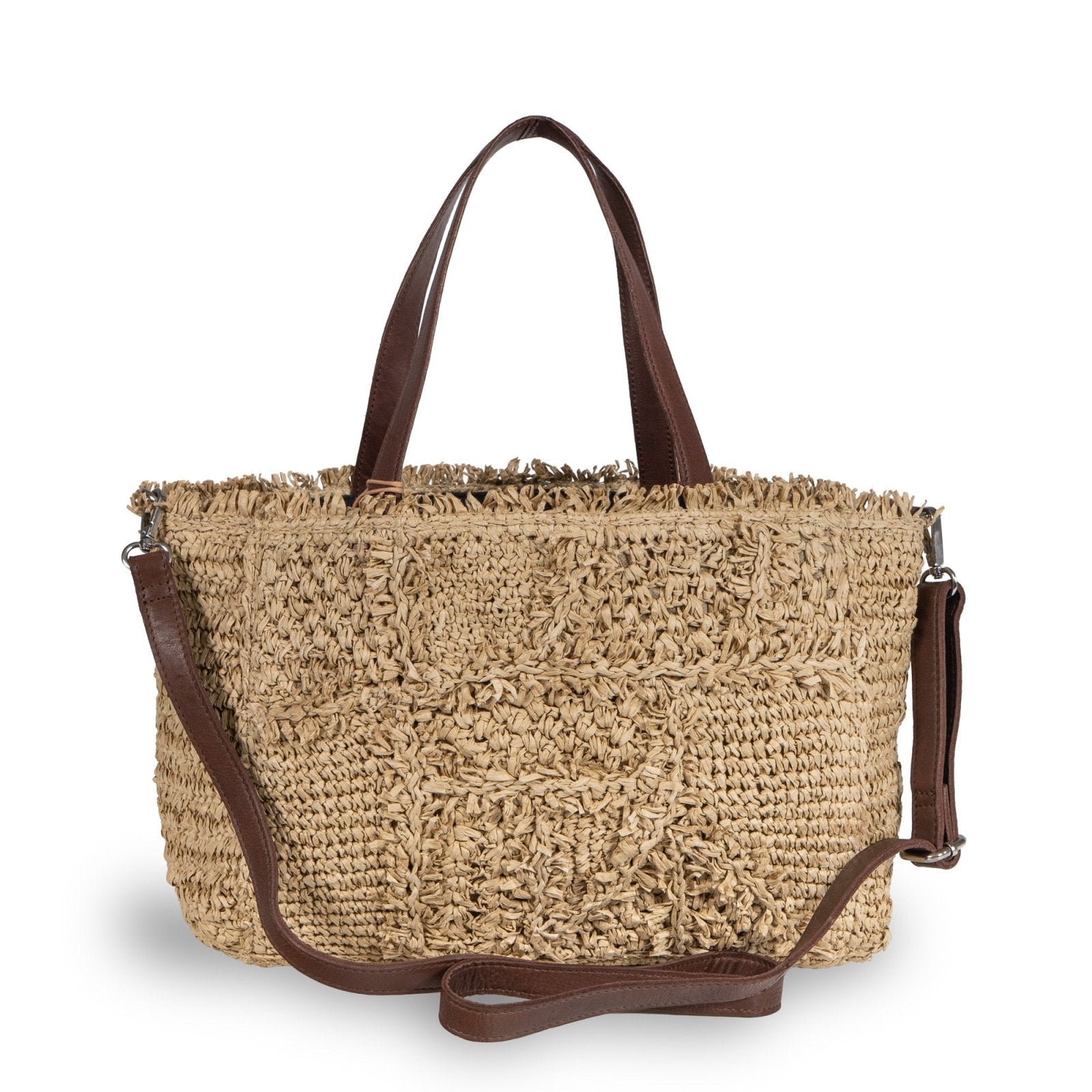 Tote Bag klein aus Bast Handarbeit natur - ANOKHI