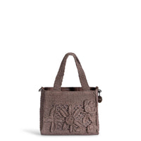 Tote Bag klein gehäkelt Handarbeit Blumenmuster braun – 2