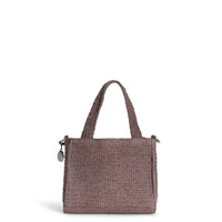 Tote Bag klein gehäkelt Handarbeit Blumenmuster braun – 5