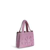 Tote Bag klein gehäkelt Handarbeit Blumenmuster rosa – 3