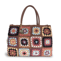 Tote Bag Large gehäkelt Handarbeit braun – 1