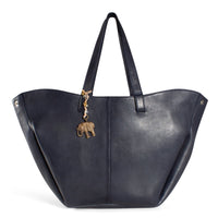 Leather Tote Bag navy – 1