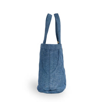 Tote Bag mittelgroß geflochten Denim blau - ANOKHI