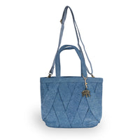 Tote Bag mittelgroß geflochten Denim blau - ANOKHI