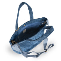 Tote Bag mittelgroß geflochten Denim blau - ANOKHI