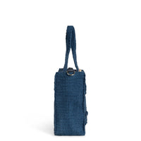 Tote Bag mittlere Größe gehäkelt Handarbeit Blumenmuster navy – 4
