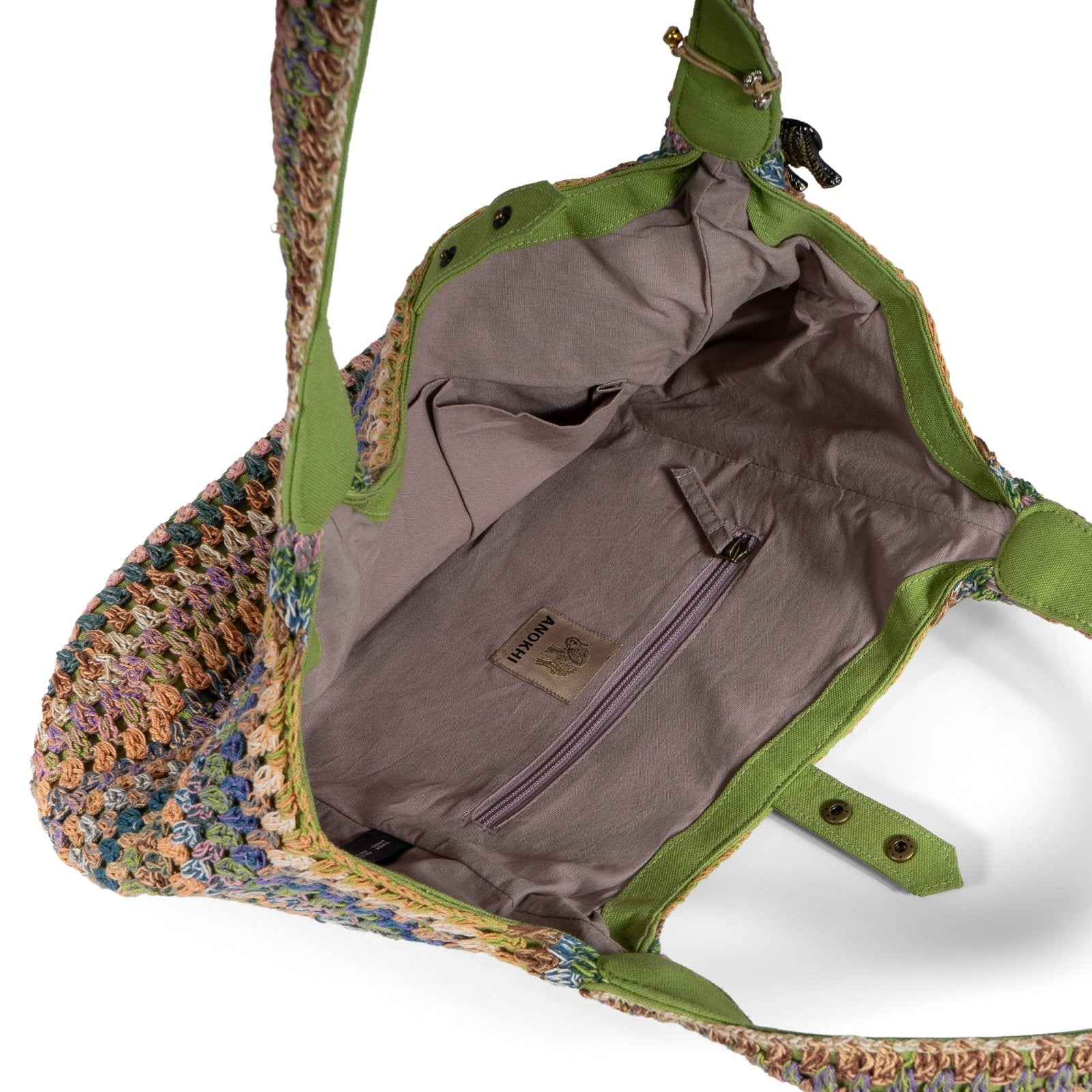 Tote Bag mittlere Größe Crochet Handarbeit multicolor - ANOKHI