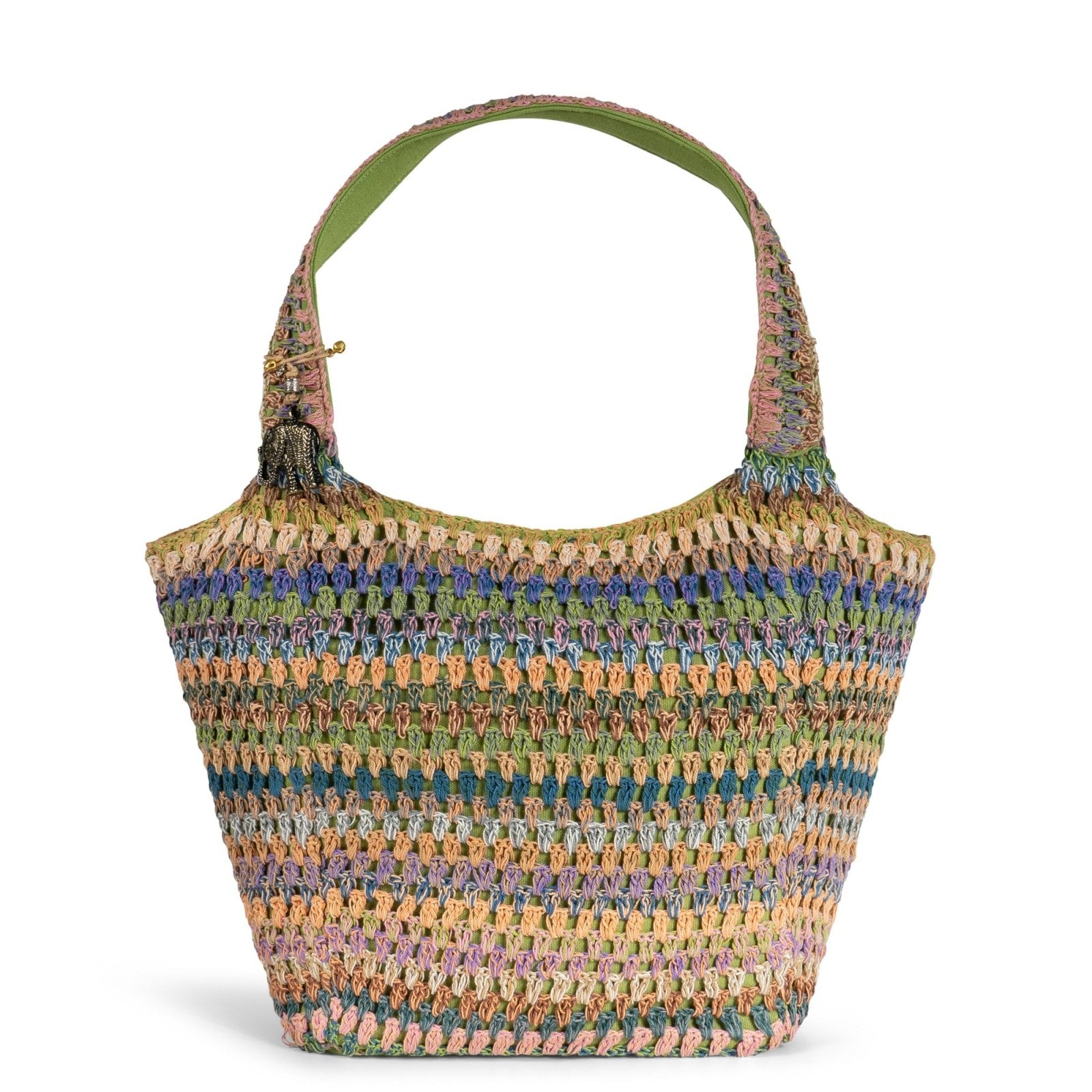 Tote Bag mittlere Größe Crochet Handarbeit multicolor - ANOKHI