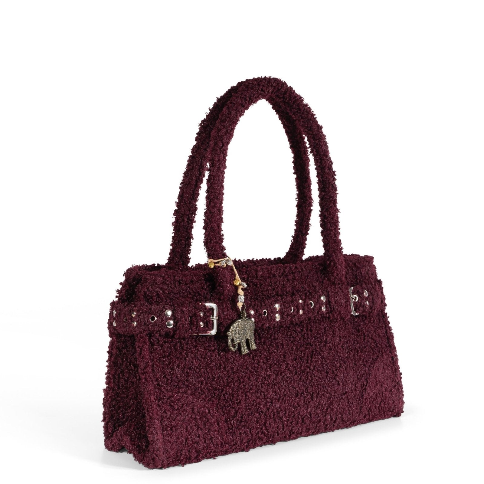 Tote Bag Nietengürtel Bouclé merlot - ANOKHI
