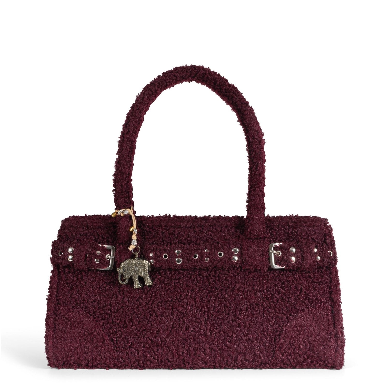 Tote Bag Nietengürtel Bouclé merlot - ANOKHI