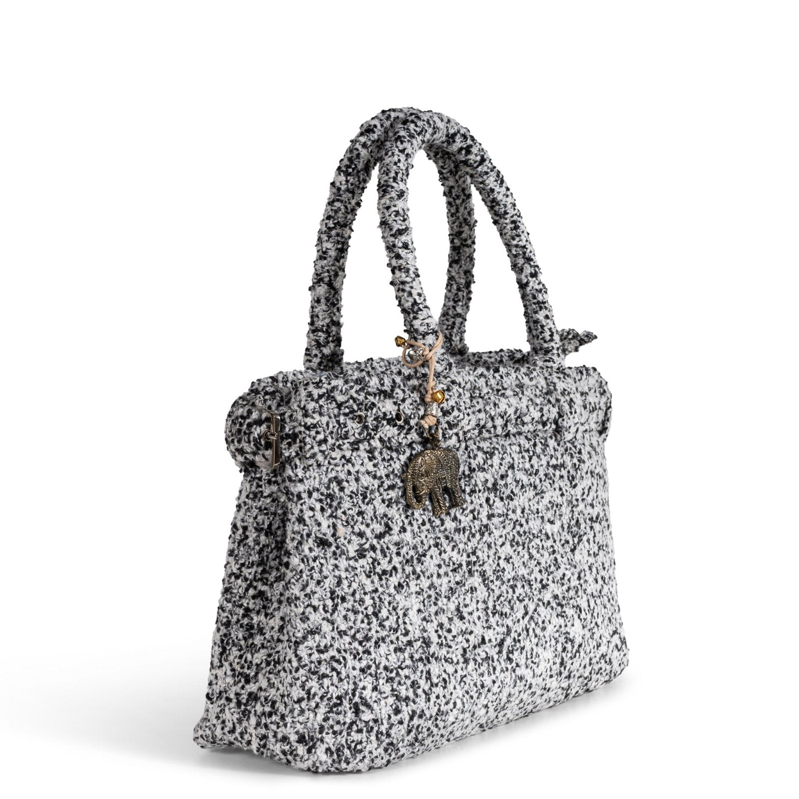 Tote Bag Tasche mittlere Größe Bouclé Salt & Pepper - ANOKHI