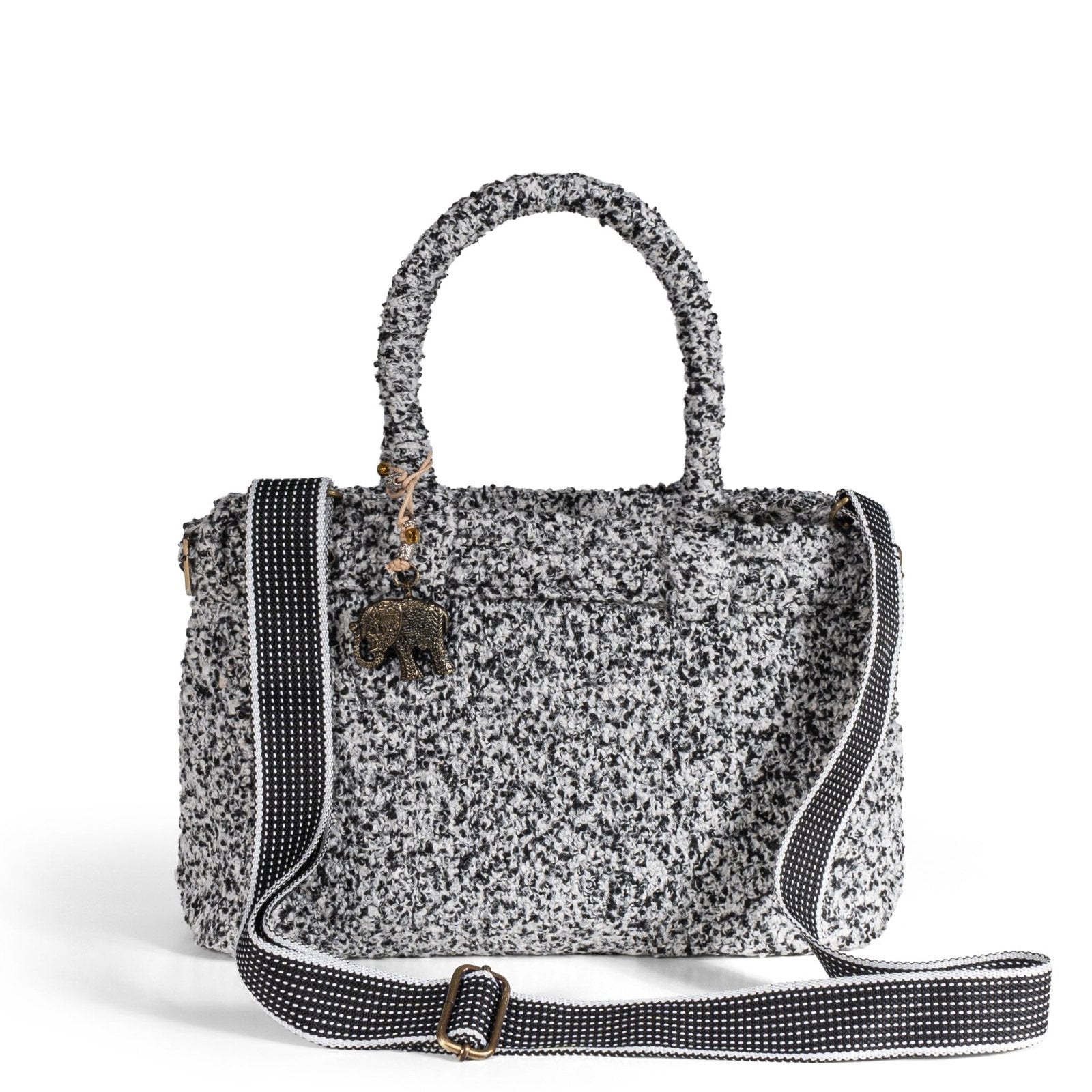 Tote Bag Tasche mittlere Größe Bouclé Salt & Pepper - ANOKHI