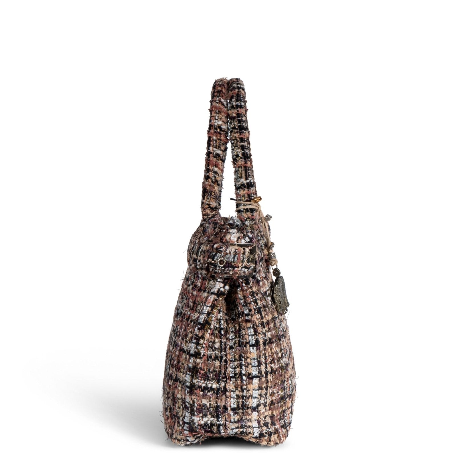 Tote Bag Tasche mittlere Größe Tweed braun beige - ANOKHI