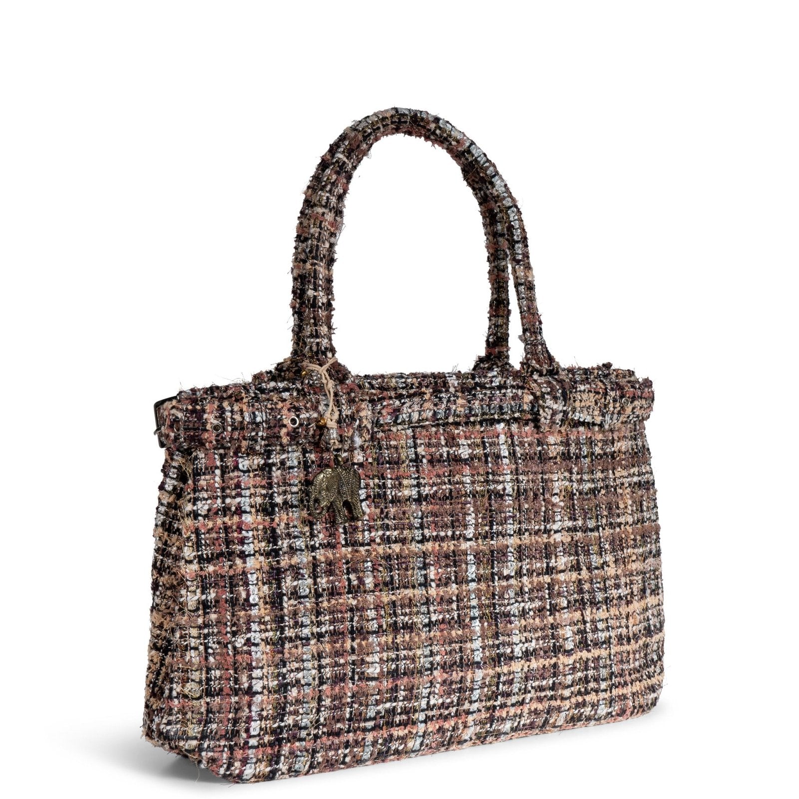 Tote Bag Tasche Tweed braun beige - ANOKHI