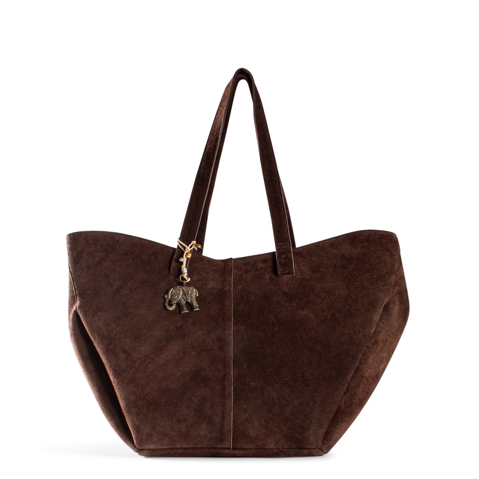 Tote Bag Velourleder braun - ANOKHI