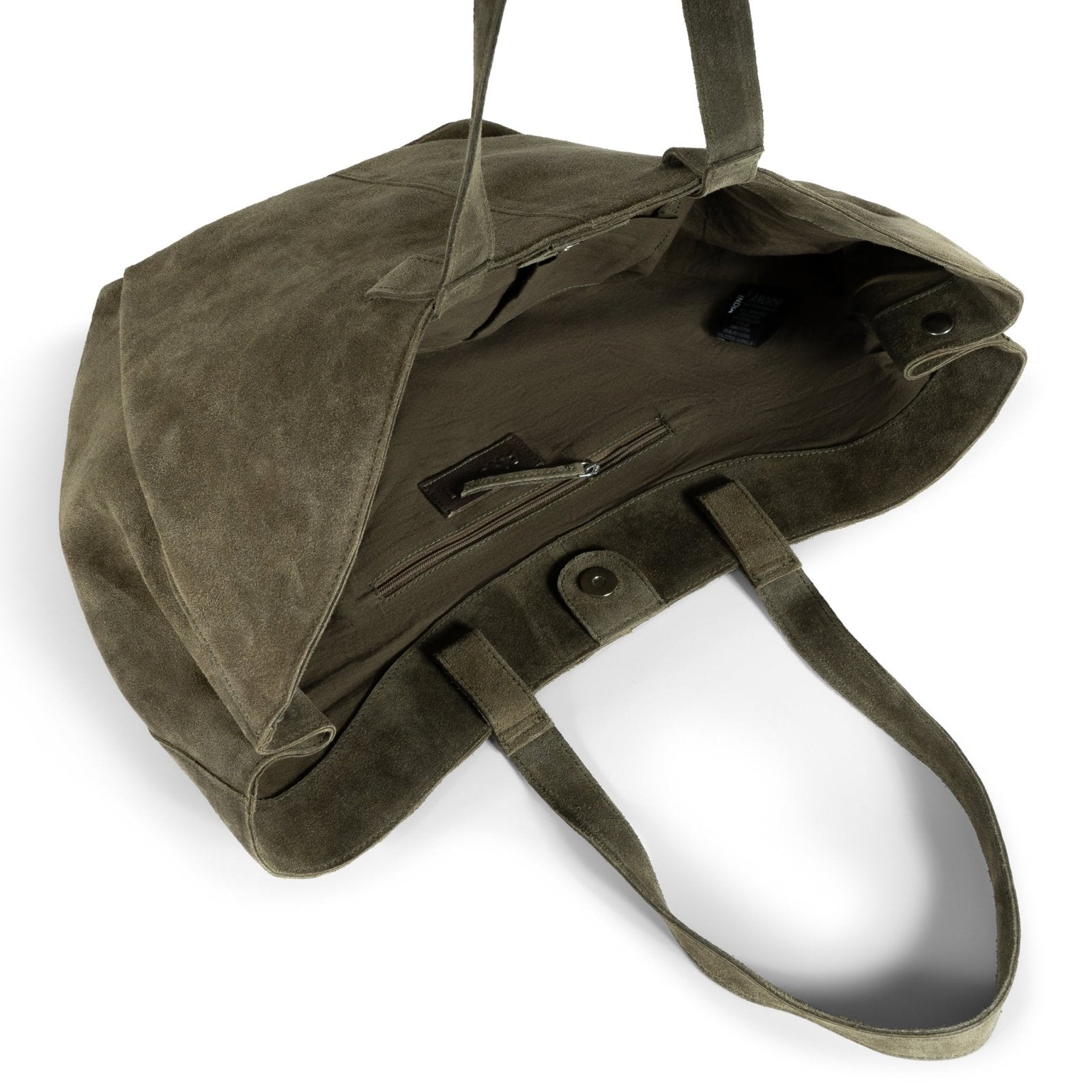 Tote Bag Velourleder olive - ANOKHI