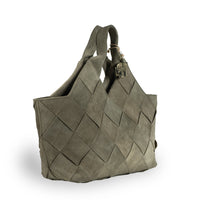 Tote Bag Velourleder olive - ANOKHI
