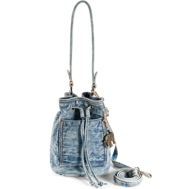 Jeansbeutel Handtasche Damenhandtasche aus Textil in Blau