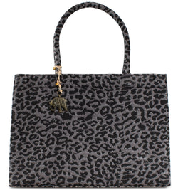 Anokhi Book Tote Tasche im Animal Print groß und geräumig mit Magnetverschluss zwei Tragehenkel und Innentasche mit Reißverschluss