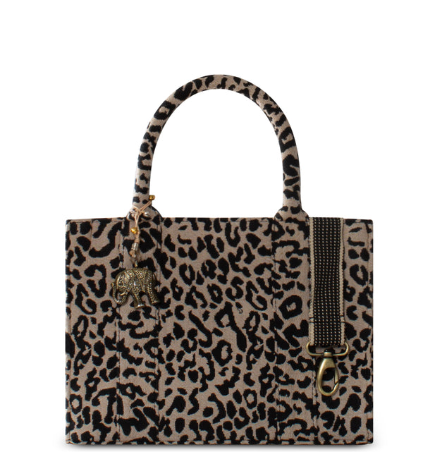 Book Tote mittel groß mit Animal Print und Schultergurt