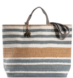 Großer Shopper aus Textil mit Streifen – Anokhi