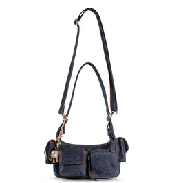 Kleine HandtascheMini Tasche Damenhandtasche aus Textil Denim in Blau