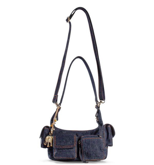 Kleine HandtascheMini Tasche Damenhandtasche aus Textil Denim in Blau