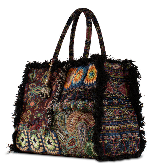 Book Tote large von Anokhi aus gewebtem Textil