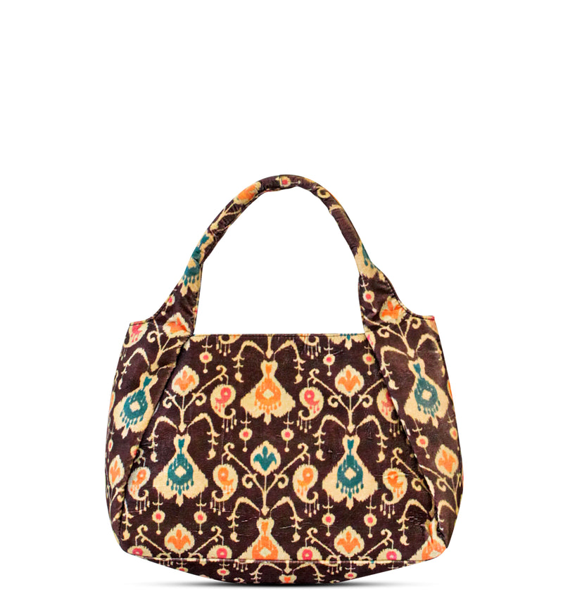 Stylische Winter Tote Bag in mittlerer Größe mit floralem Muster in dunklem Rot abnehmbarem Schultergurt und praktischen Fächern
