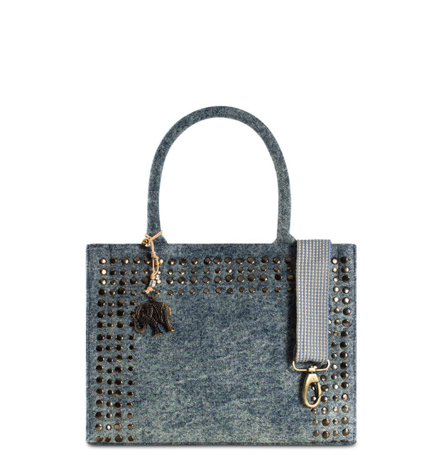 Book Tote Tasche Damenhandtasche aus Textil Denim in Blau