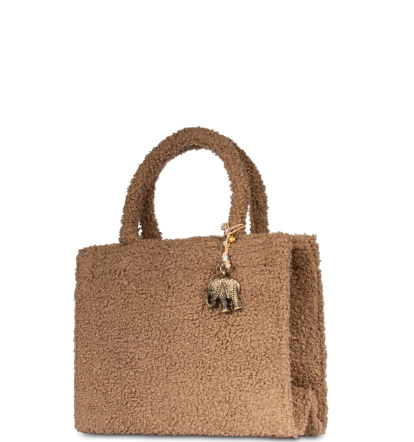 Book Tote Handtasche aus braunem Kunstfell – Zeitlos & Vielseitig