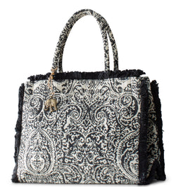 Book Tote aus Jacquard mit Paisley-Muster und Fransen im Boho-Stil