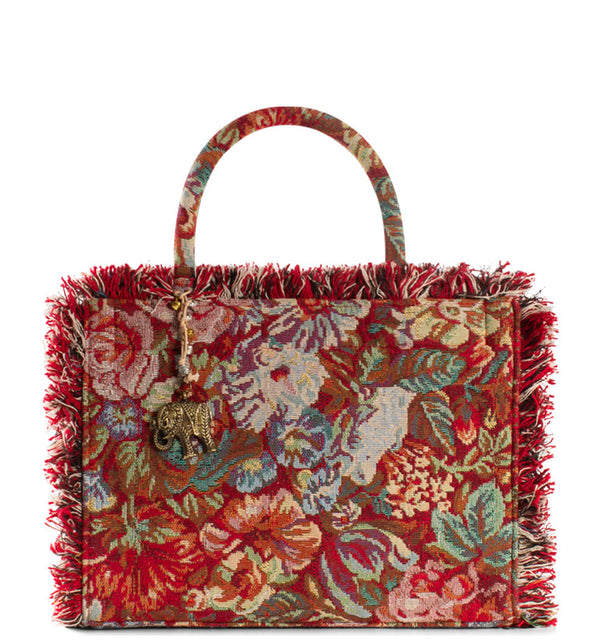 Tote Bag Handtasche Damenhandtasche aus Textilüberwiegend Baumwolle in Rot