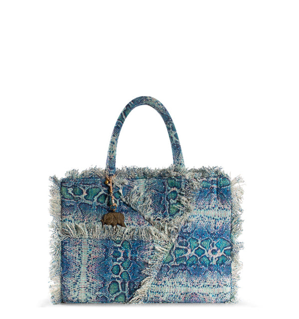 Tote Bag Handtasche Damenhandtasche aus Textilüberwiegend Baumwolle in Blau