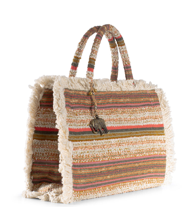 Tote Bag Handtasche Damenhandtasche aus Textilüberwiegend Baumwolle in Multicolor