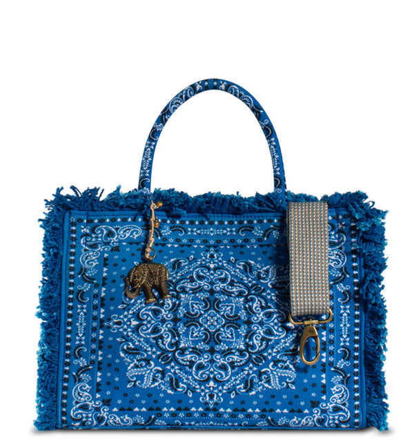 Book Tote Tasche Damenhandtasche aus Textil in Blau