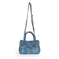 Book Tote mittlere Größe Blue Denim bestickt