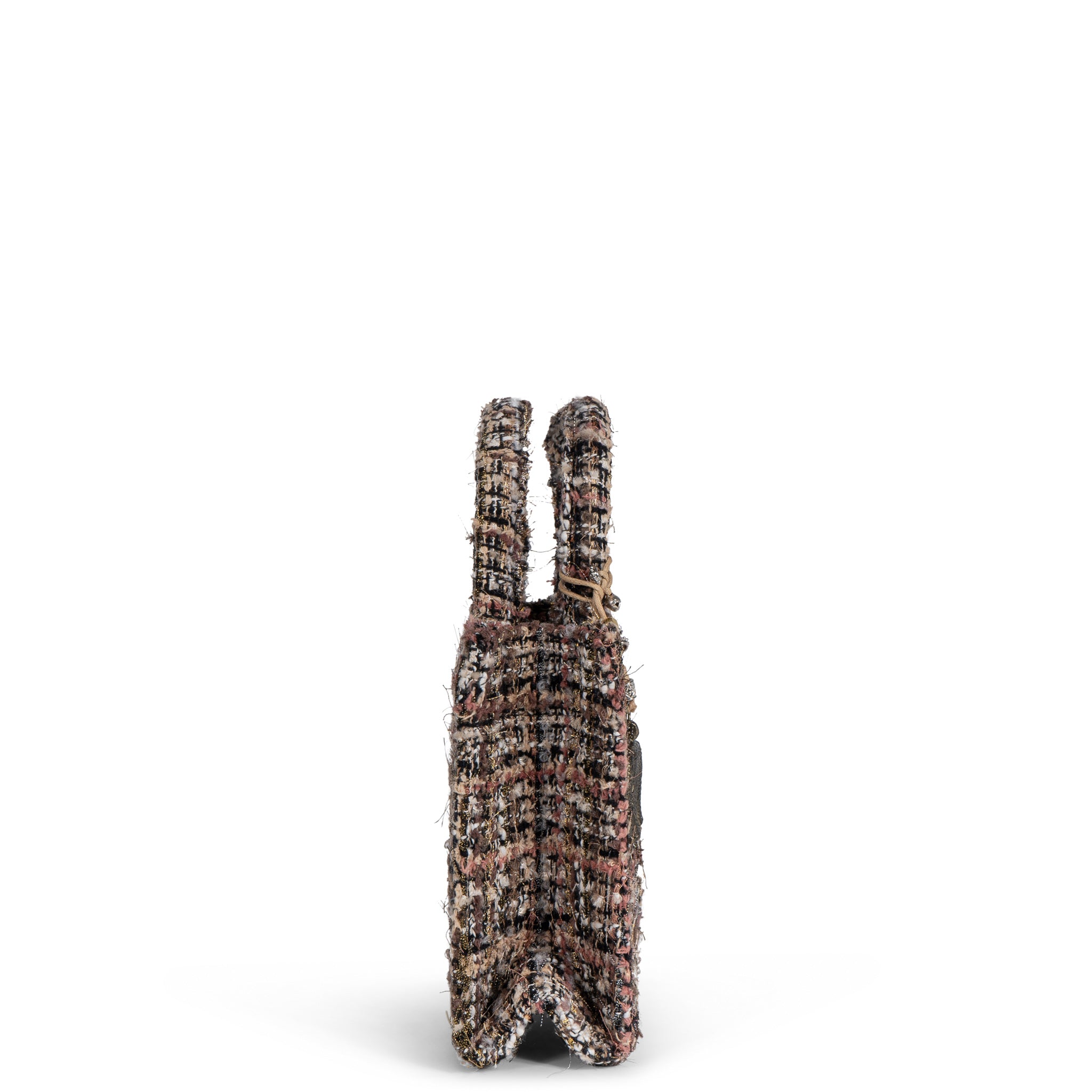 Book Tote klein Tweed braun beige