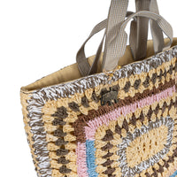 Großer Shopper Bast Handarbeit multicolor – 4