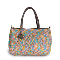 Tote Bag mittelgroß aus Bast Handarbeit multicolor – 2