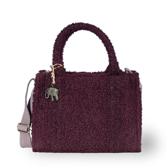 Umhängetasche Jessy Kompakt Bouclé merlot
